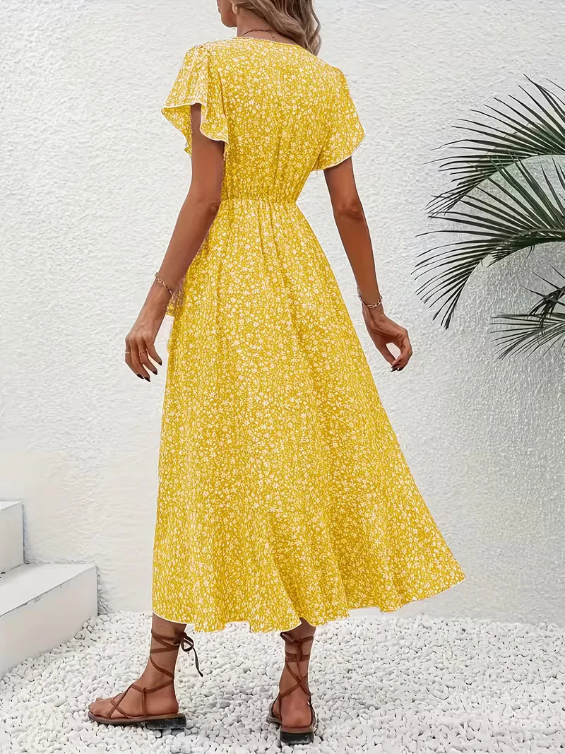 Robe portefeuille à fleurs