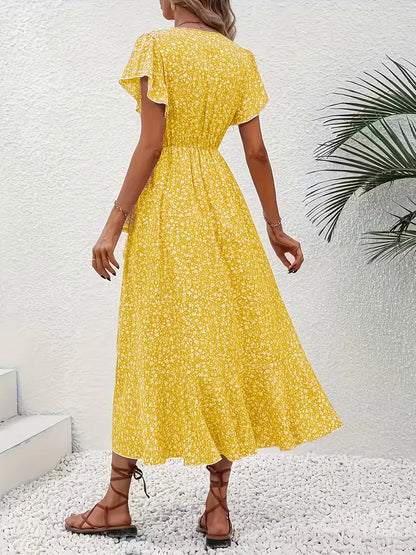 Robe portefeuille à fleurs