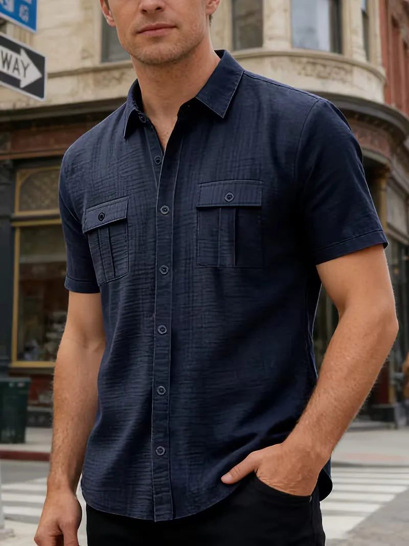 Chemise à manches courtes avec poches poitrine
