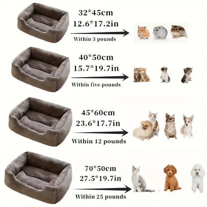 Soft Cat and Dog Bed for Small Pets with Comfortable Plush Edge