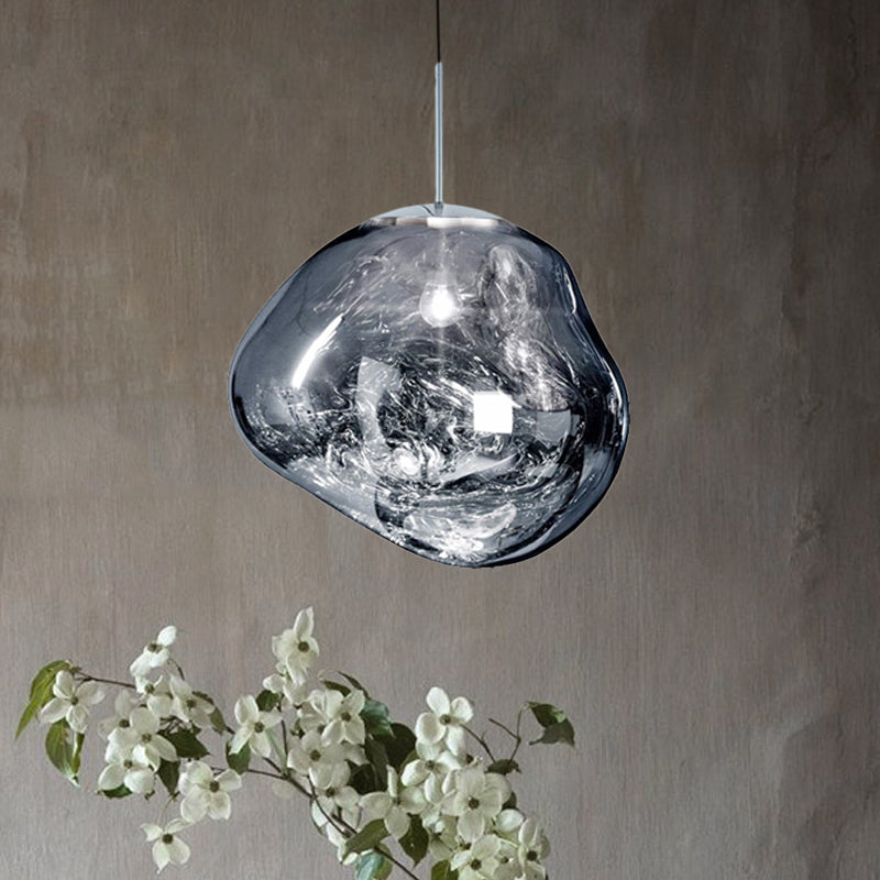 Sophie-Pendelleuchte aus silber-rotem Glas - Modernes Design