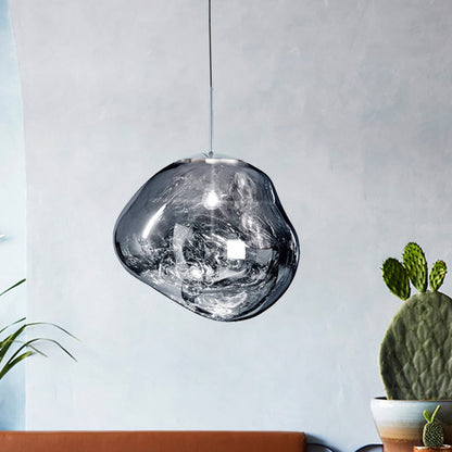 Sophie Silver/Red Glass Pendant Lamp - Modern Design