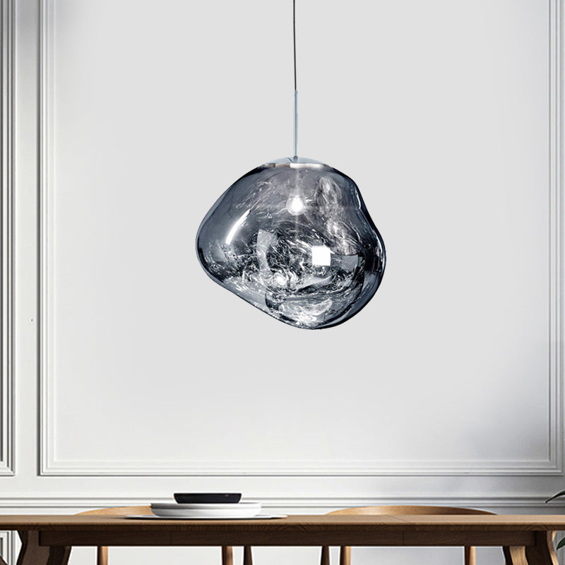 Sophie Silver/Red Glass Pendant Lamp - Modern Design