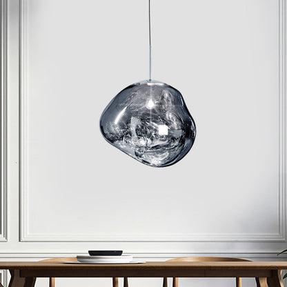 Sophie Silver/Red Glass Pendant Lamp - Modern Design
