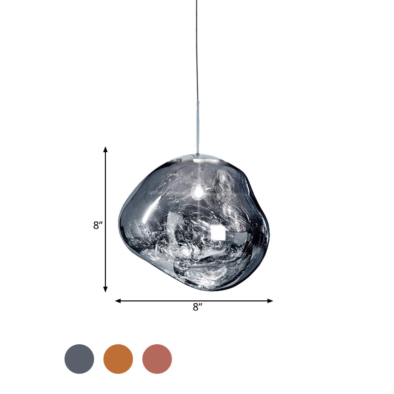 Sophie Silver/Red Glass Pendant Lamp - Modern Design