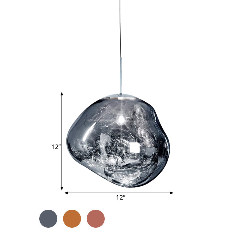 Sophie Silver/Red Glass Pendant Lamp - Modern Design
