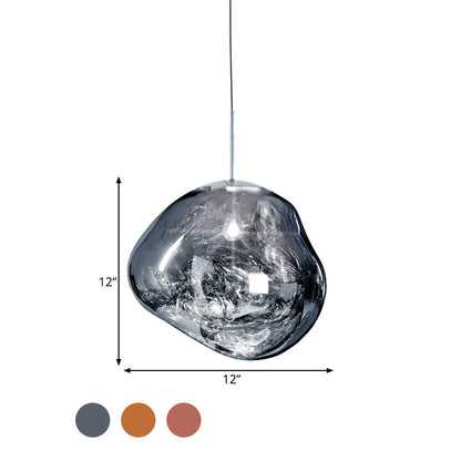 Sophie Silver/Red Glass Pendant Lamp - Modern Design