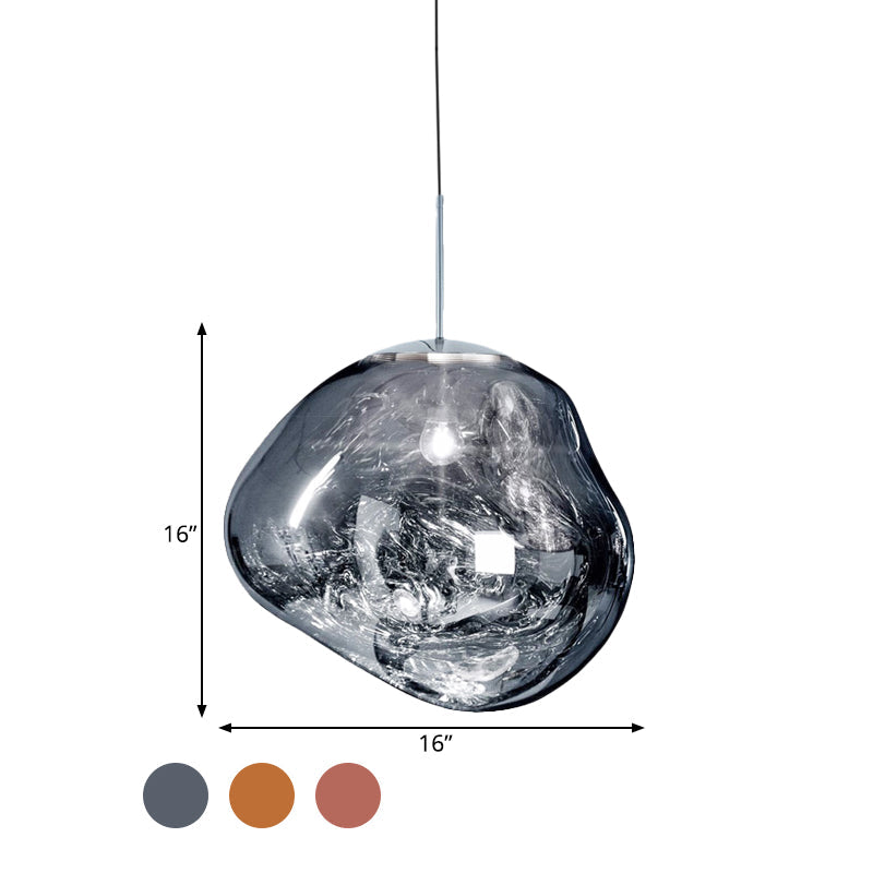 Sophie-Pendelleuchte aus silber-rotem Glas - Modernes Design