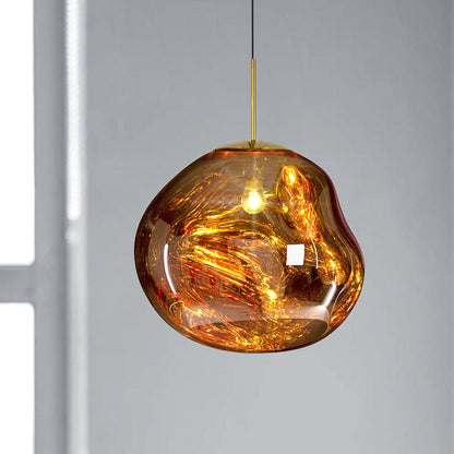 Sophie Silver/Red Glass Pendant Lamp - Modern Design