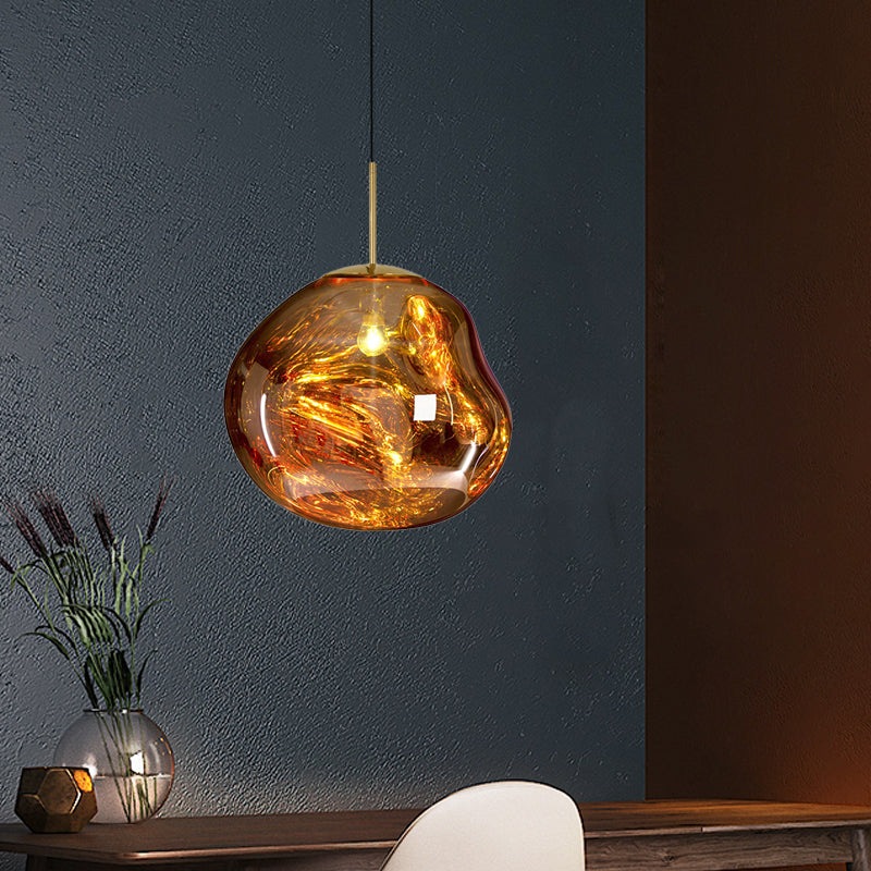 Sophie Silver/Red Glass Pendant Lamp - Modern Design