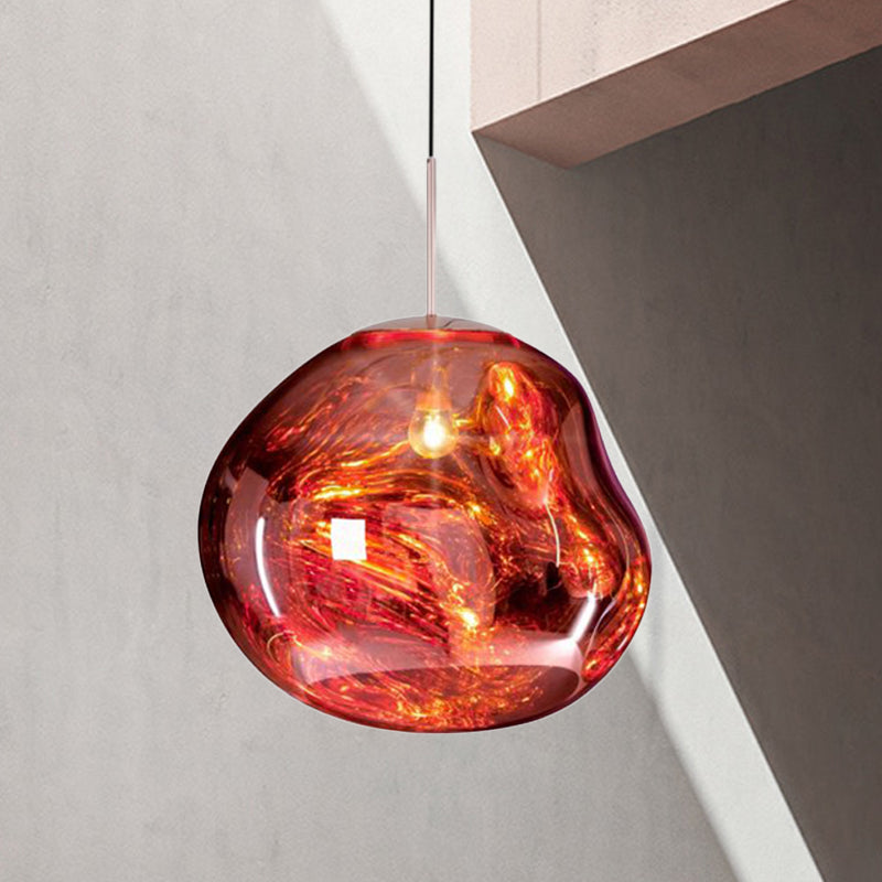 Sophie-Pendelleuchte aus silber-rotem Glas - Modernes Design