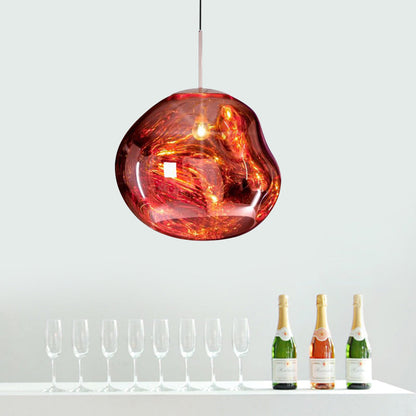 Sophie Silver/Red Glass Pendant Lamp - Modern Design