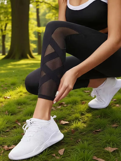 Leggings with Mesh Panels