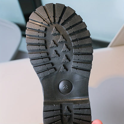 Vintage-robuste Stiefeletten mit Reißverschluss für Mädchen – Eisblau