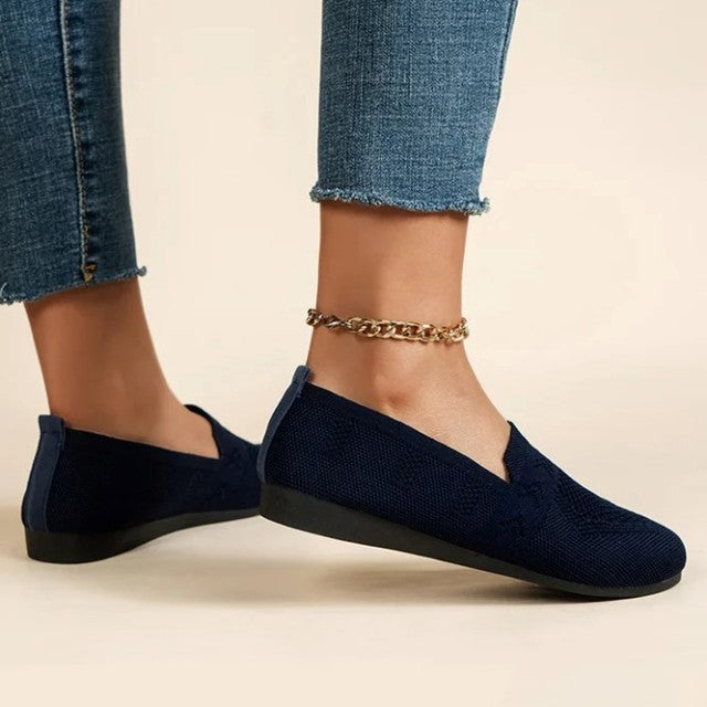 Sapatos leves sem atacadores para senhora, com malha respirável