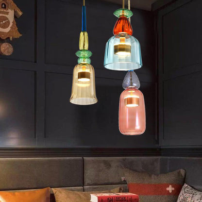 Lustră suspendată elegantă din sticlă, cu LED, Madre - modernă și cu o atmosferă plăcută