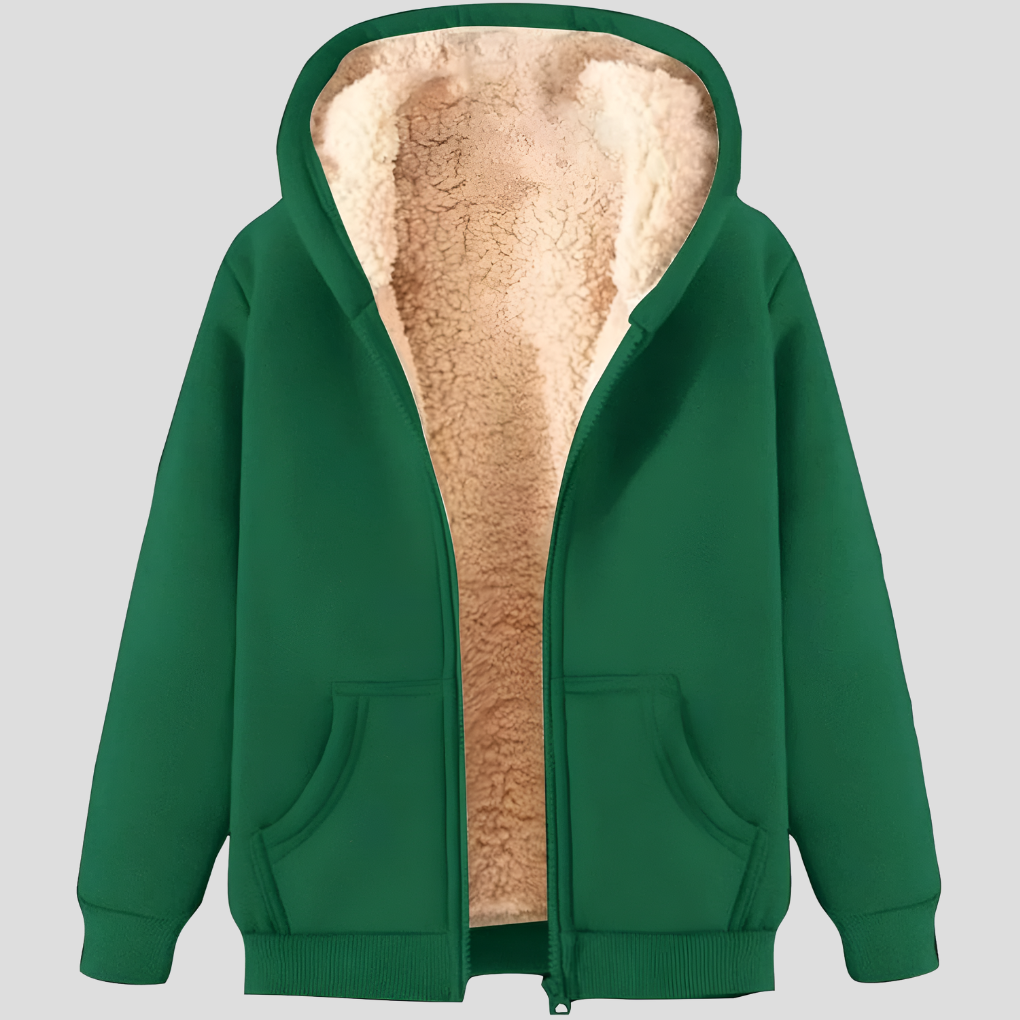 Warm fleece-lined winter hoodie for men