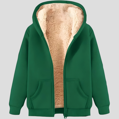 Warm fleece-lined winter hoodie for men