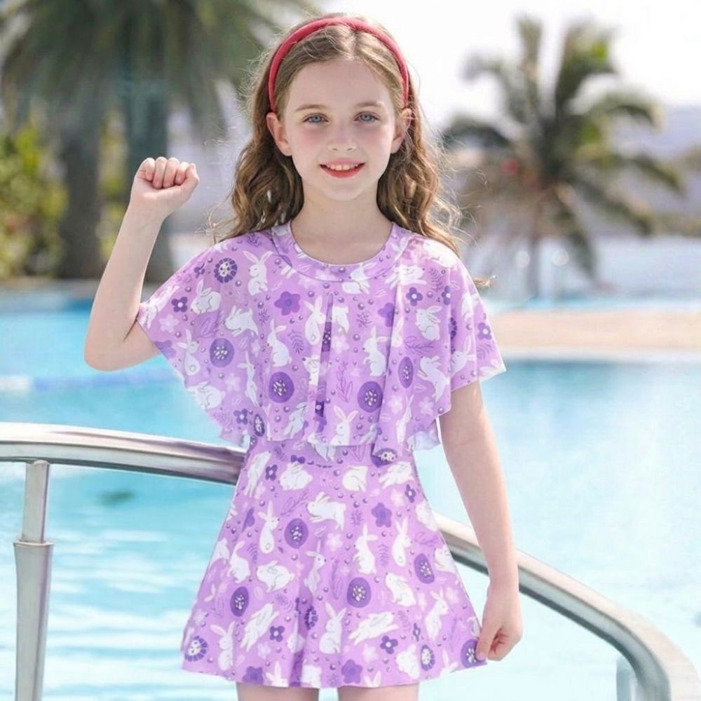 Ensemble de bain pour fille avec jupe, confortable, pour la plage et la piscine