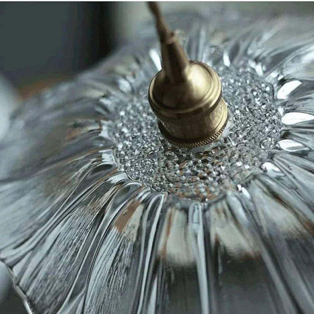 Vintage Lotus Glass Pendant Lamp