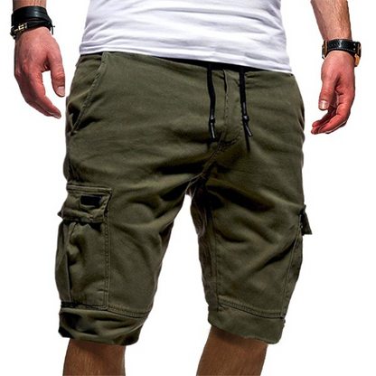 Pantalones cortos cargo para hombre con cordón ajustable y bolsillos funcionales