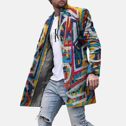Graphic Coat with Streetwear Flair