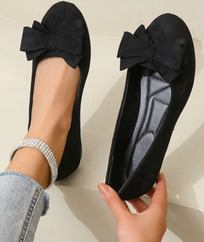 Comfort Ballerinas with Bow Detail and Soft Fit