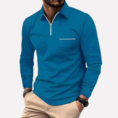 Hugo Long Sleeve Polo Shirt for Men with Chest Pocket