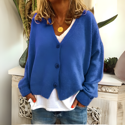 Soft knitted, relaxed cardigan for women