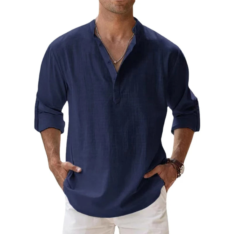 Linen Long Sleeve Shirt for Men