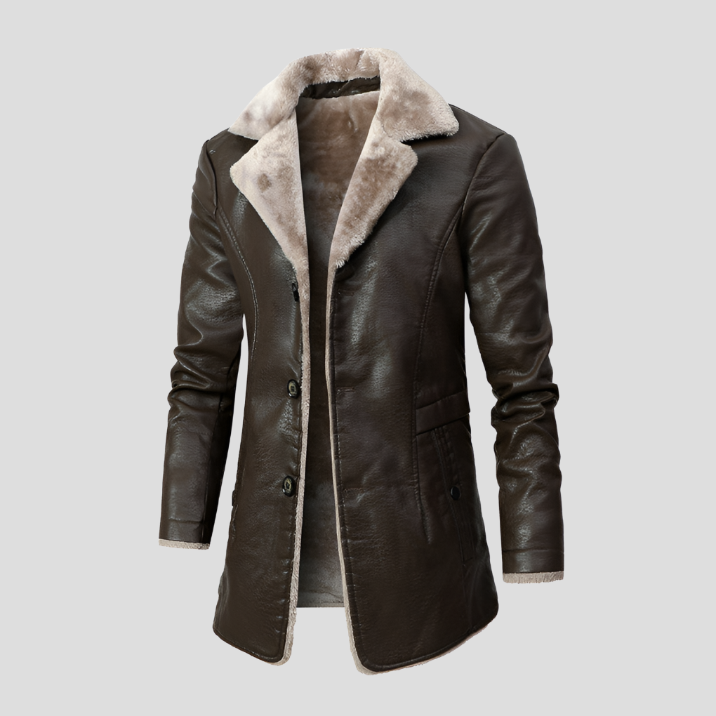 Men's Jacket Made of Lined Sheepskin Leather