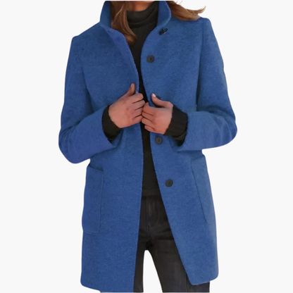 Cappotto da donna con collo alto e tasche