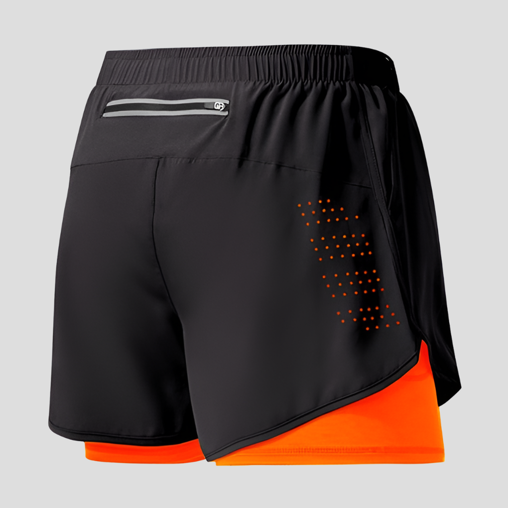Quick-drying running shorts with zip for men