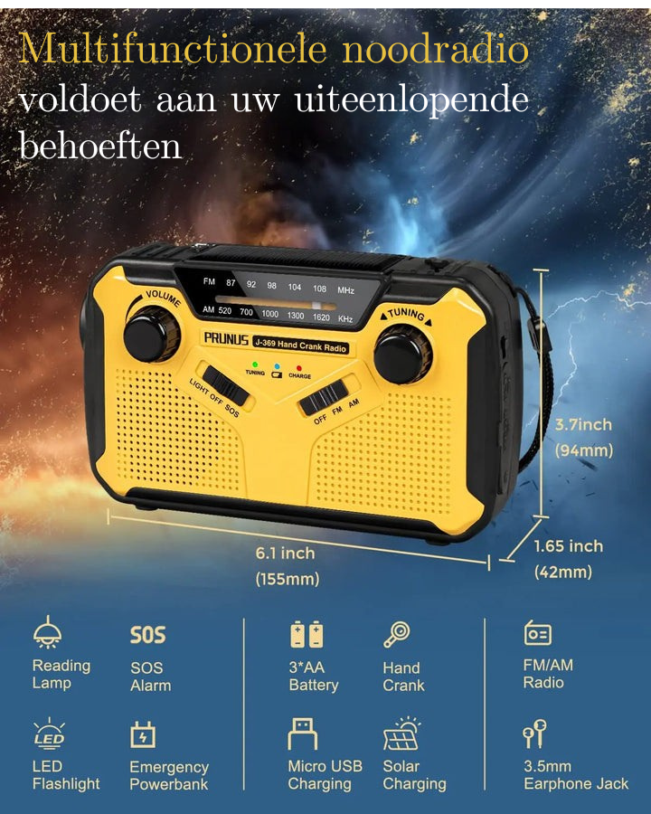 Portable Solar & Dynamo Emergency Radio with LED and Power Bank