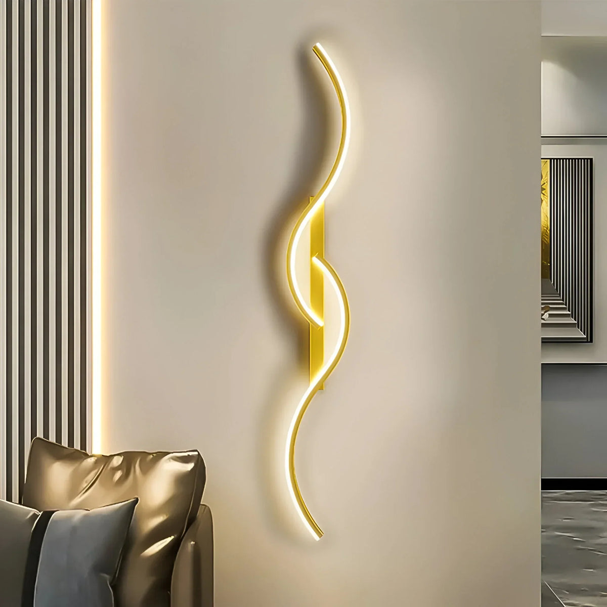 Moderna lampada LED curva da parete per interni con illuminazione d'atmosfera