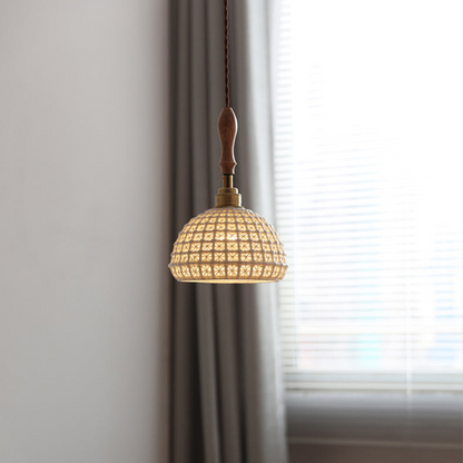 Retro Pendant Lamp of Woven Ceramic