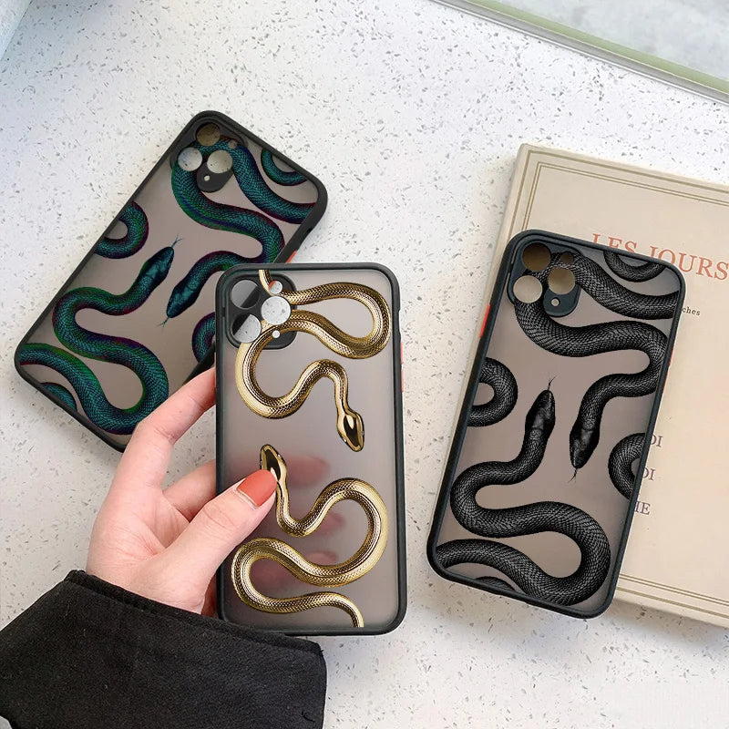 Cover per telefono con motivo a serpente – Design sottile e ammortizzante