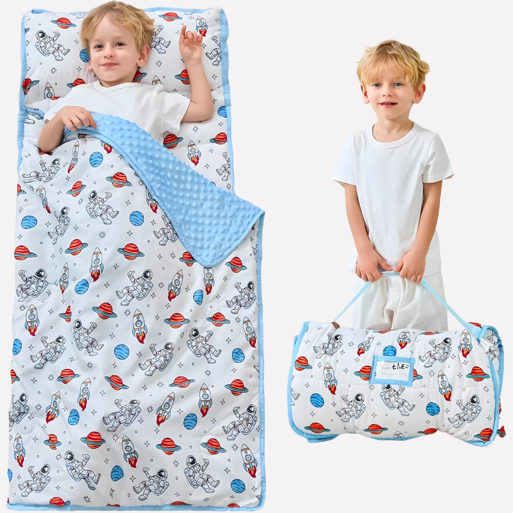 Toddler Nap Mat with Pillow and Blanket