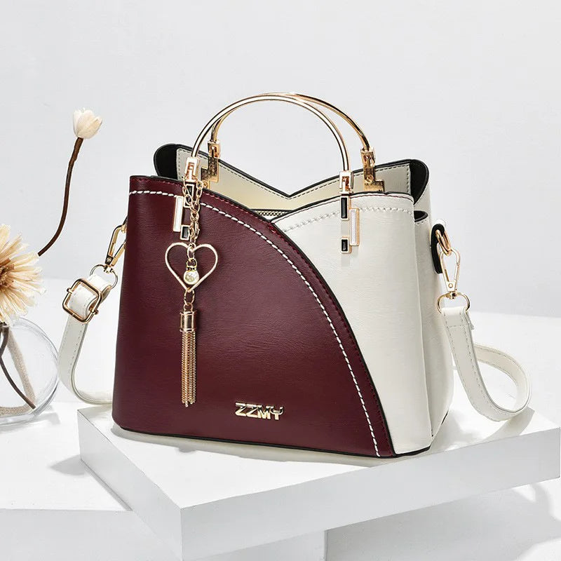 Selene – Large Retro Women's Handbag with Contrast Colour and Plenty of Storage