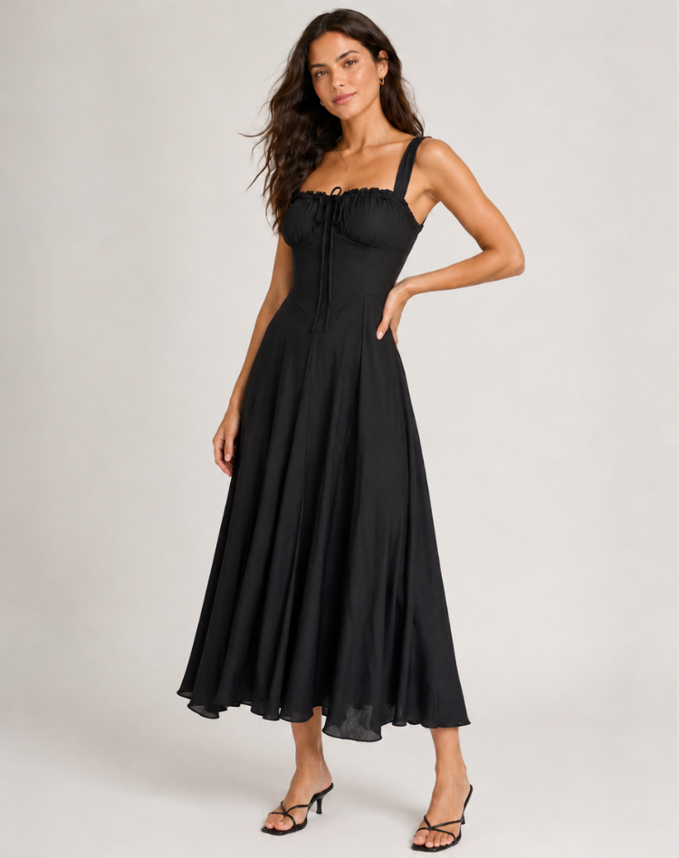 Jessy - Midi dress with corset and side split