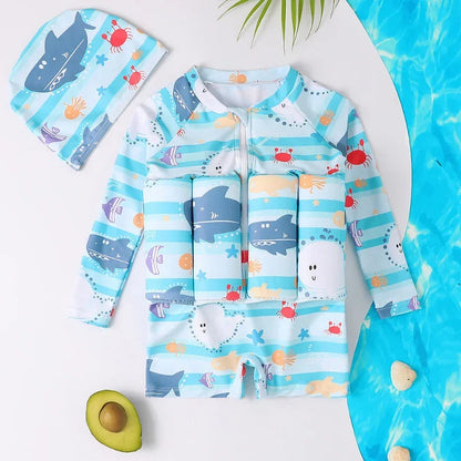 Traje de baño evolutivo para niños con flotabilidad ajustable - aprendizaje seguro de la natación y protección UV