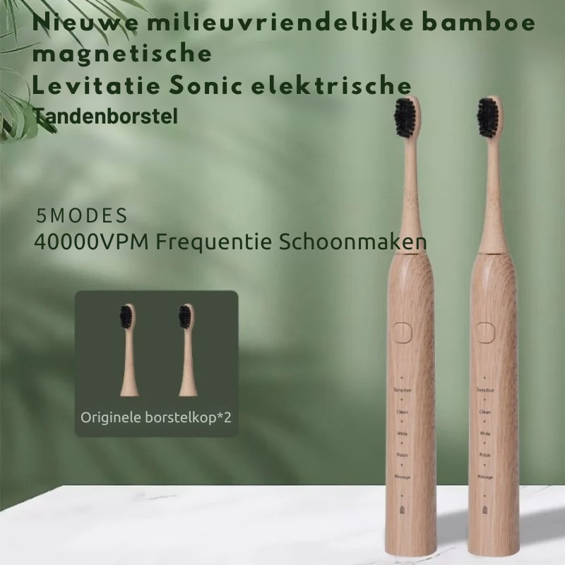 Sustainable Electric Toothbrush with Bamboo Brush Head
