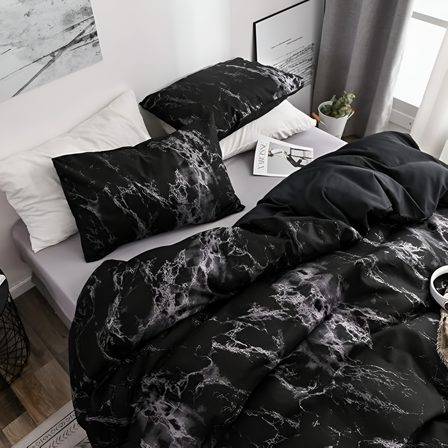 SV - Luxury Black Duvet Cover Set