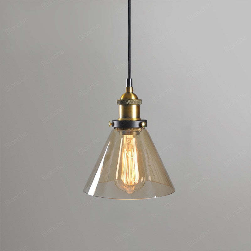 Vintage Industrial Pendant Light – Glass & Metal