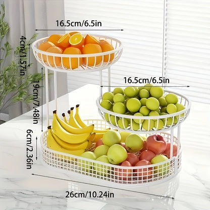 GoldenTier fruitschaal met 3 etages – Elegant en praktisch