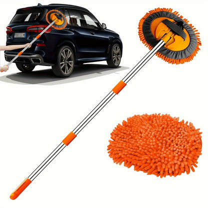 Microfibre Car Wash Brush with Long Handle – Removable Mop Head for Scratch-Free Cleaning