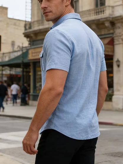 Chemise à manches courtes avec poches poitrine