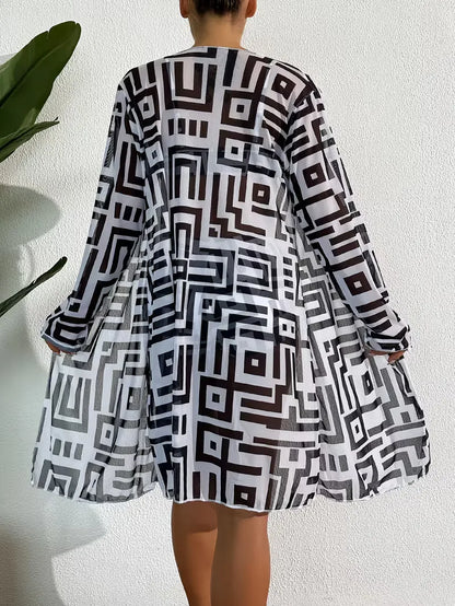 Ensemble trois pièces avec motif géométrique