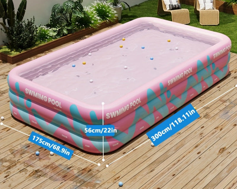 Piscina hinchable alegre para el jardín – PVC resistente, perfecta para fiestas de verano y diversión en familia