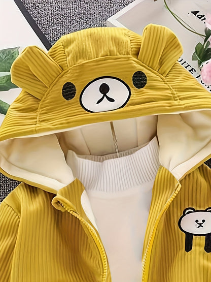 Children's Winter Corduroy Jacket with Hood - Ethan